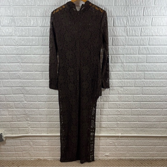 NBD Lace Everleigh Gown in Chocolate Brown NWT Large - Picture 4 of 7